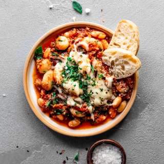 Sausage Gnocchi with Fried Herb Marinara