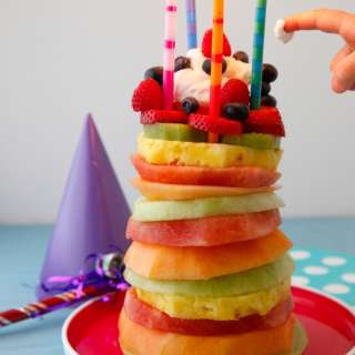 Fruit Tower Birthday Cake