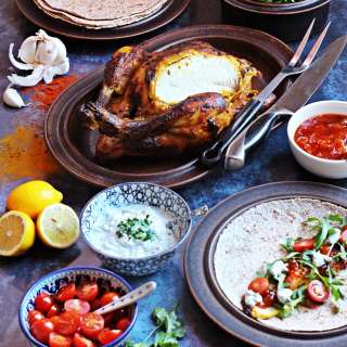 Indian Spiced Roast Chicken with Coriander & Mint Raita