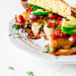 Garlic Cilantro Stuffed Juicy Lucy Burger
