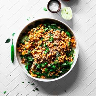 Corn and Arugula Salad Recipe with Roasted Red Pepper Sauce