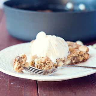 White Chocolate Chip Skillet Cookie