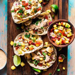Grilled Fish Tacos with Mango Salsa