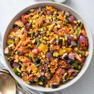 Grilled Vegetable Kimchi Salad