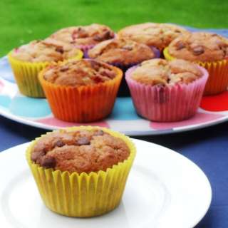 Strawberry Banana Chocolate Chip Muffins