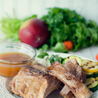Pork Ribs with Mango Habanero Sauce