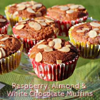 Raspberry, Almond & White Chocolate Muffins