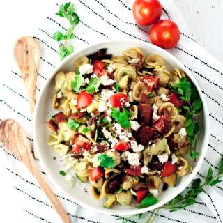 Bacon Pasta Salad with Avocado Crema Sauce