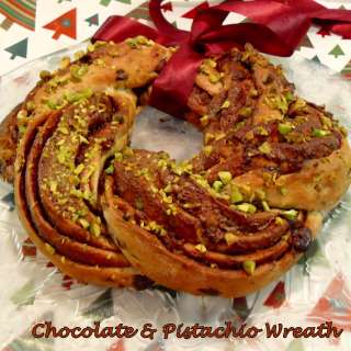 Chocolate and Pistachio Wreath
