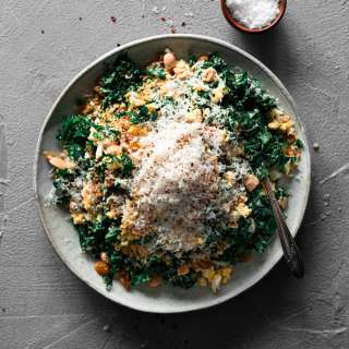 Easy Kale Salad Recipe with Marcona Almonds, Manchego, & Aleppo Pepper