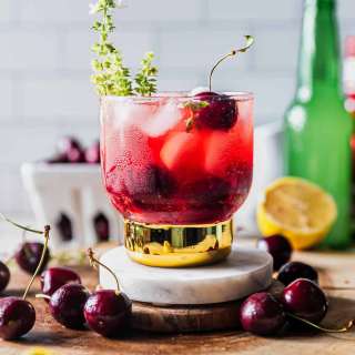 Cherry Bourbon Smash Cocktail