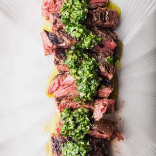 Churrasco Steak (Grilled Skirt Steak) with Tangy Chimichurri Sauce