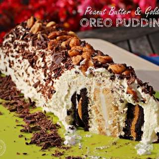 Peanut Butter & Golden Oreo Pudding aka Oreo Cream Log