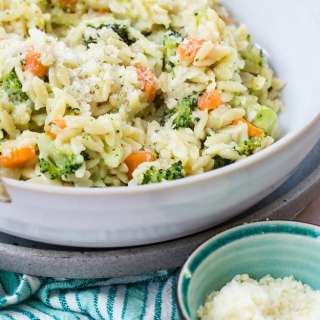 Carrot, Broccoli and Cheese Orzo