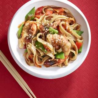Shrimp and Rice Noodle Stir Fry