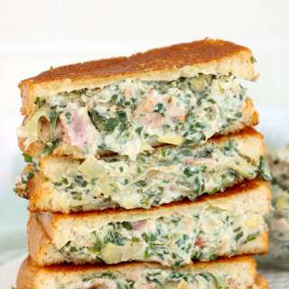 Spinach Artichoke Grilled Cheese with Bacon