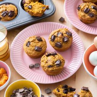 Flourless Pumpkin Chocolate Muffins