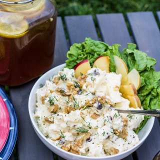Brazilian Potato Salad with Apples, Walnuts and Raisins