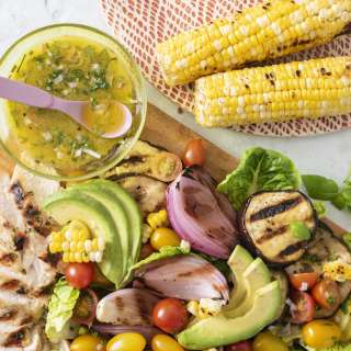Grilled Chicken, Vegetable and Avocado Salad