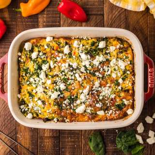 Pepper Spinach Cheese Egg Casserole Recipe
