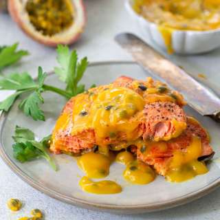 Pan Fried Salmon with Passion Fruit Sauce