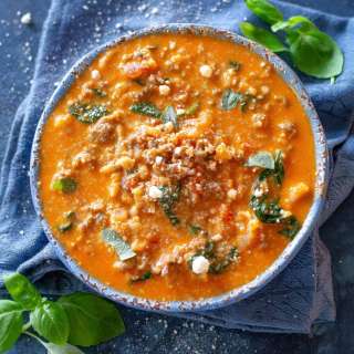 Sausage Tomato Cauliflower Soup