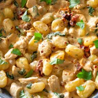 One-Pan Creamy Tuscan Chicken Gnocchi