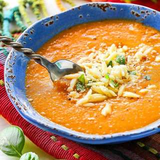 Slow Cooker Tomato Basil Parmesan Soup