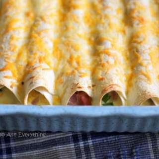 Overnight Ham and Cheese Breakfast Enchiladas