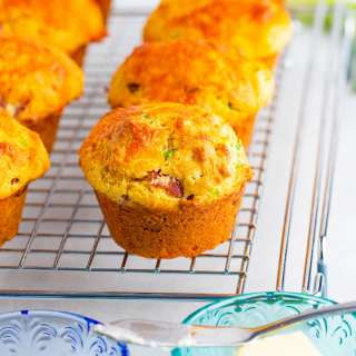 Savory Corn Muffins with Bacon, Cheese and Onion