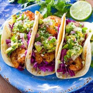 Grilled Shrimp Tacos with Avocado Salsa