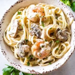 Creamy Shrimp and Mushroom Pasta