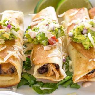 Chicken and Black Bean Flautas