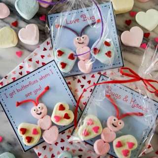 Marshmallow Butterfly Valentines