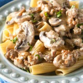 Creamy Sausage and Mushroom Rigatoni