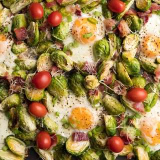 Keto Oven Baked Eggs with Brussel Sprouts