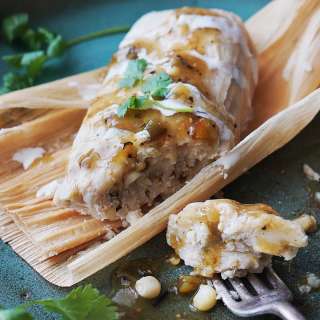 Tamales Verdes with Green Chile, Corn & Cheese