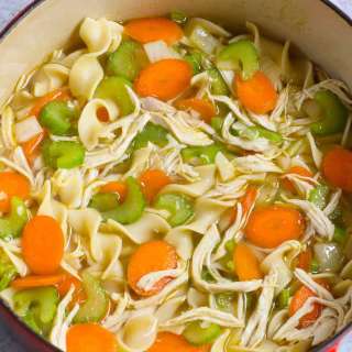 Easy Shredded Chicken Noodle Soup
