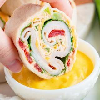 Cheesy Honey Mustard Turkey Roll Ups
