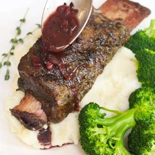 Sous Vide Beef Short Ribs with Red Wine Sauce
