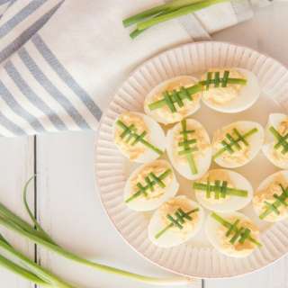 Football Deviled Eggs With or Without Bacon