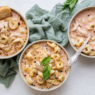 Creamy Chicken Tortellini Soup - Made 3 Ways!