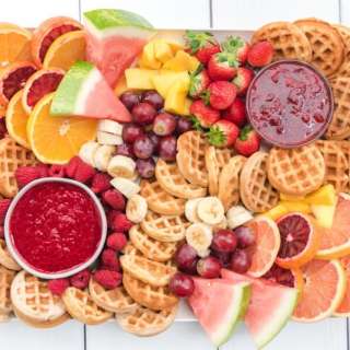 Breakfast and Brunch Charcuterie Board with Waffles