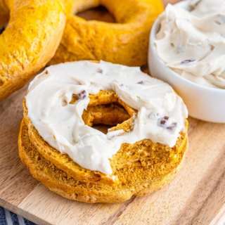 Air Fryer Pumpkin Bagels