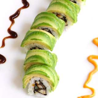 Caterpillar Roll {with an Avocado Topping}