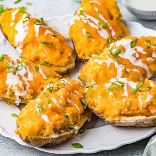Buffalo Chicken Stuffed Potatoes
