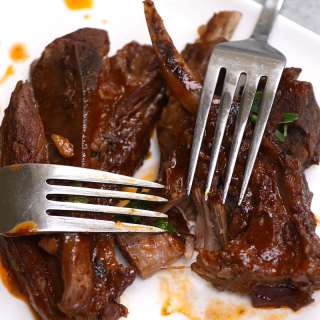 Braised Lamb Shoulder Chops with Red Wine Sauce