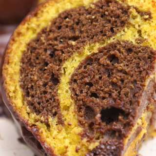Marble Bundt Carrot Cake with Chocolate Glaze