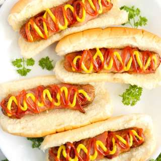 Air Fryer Bacon Wrapped Hot Dogs