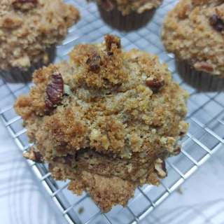 Easy Pumpkin Muffins with Pecan Streusel